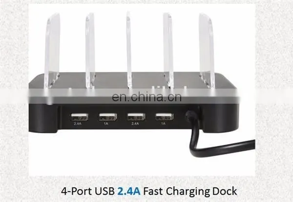 Amazon 2018 4 Port Usb Charger Multi Port Fast Charging for Mobile Phone Charging Stand photo-5