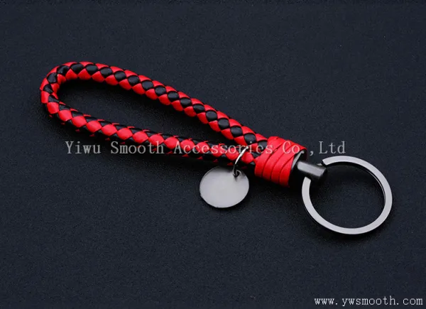 Fashion Color Woven Rope Key Chain Steel Ring Pendant Bag photo-5