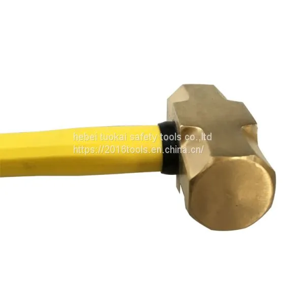 3Lb non sparking brass sledge hammer with fiberglass handle