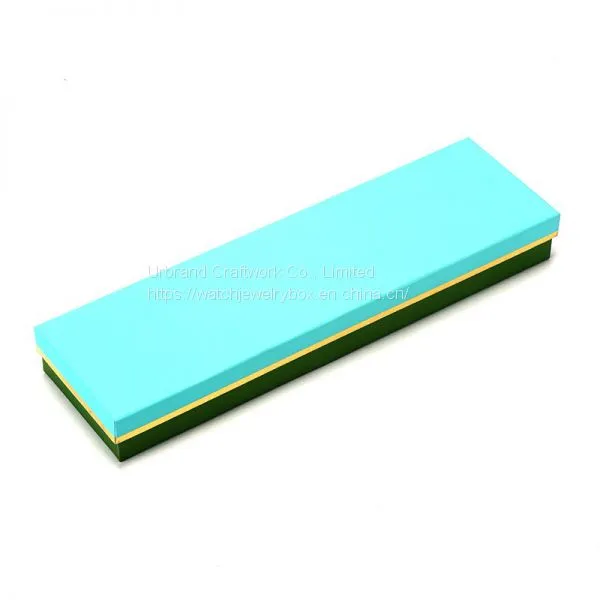 Wholesale Luxury Gift Paper Watch Box Custom Logo Green Soft Touch Paper Watch Box Long Shape photo-3
