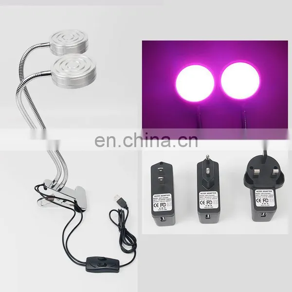 2018 New LED Grow Light, 14W Indoor Flexible Gooseneck Plant Growth Clip Light With USB Port Double Head photo-2