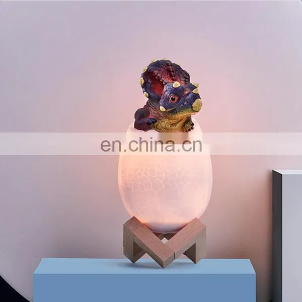 2020 Amazon Hot Seller Kids Toy Creative Desk Lamp3D Dinosaur Egg Night Light With USB Rechargeable photo-3