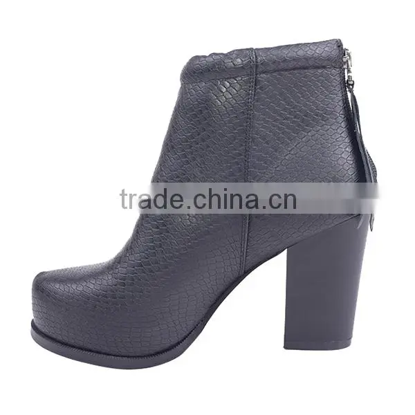 Fashionable Italian Woman Ankle Boots Gravity Walking Back Zipper High Heel Boots photo-4