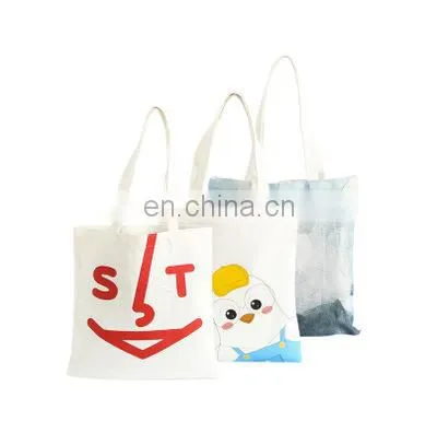 Wholesale 100% Cotton Female Handbag Solid Canvas Weekender Tote Bags Custom Printed Logo photo-5