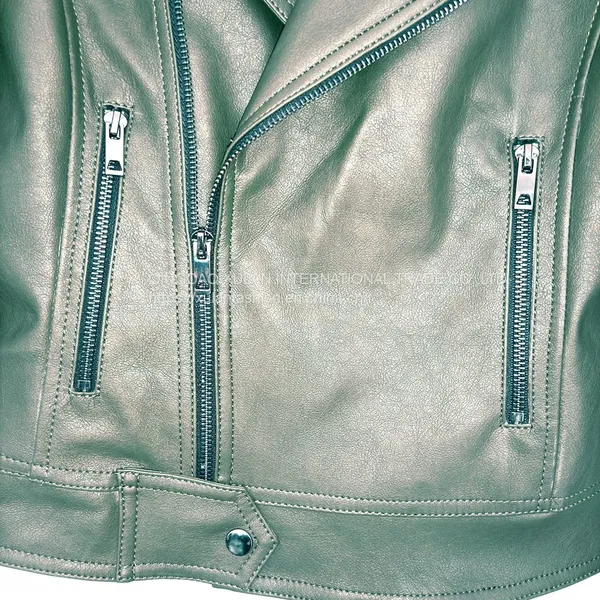 Women's Faux Leather Jacket Motocycle Biker PU Jacket photo-5