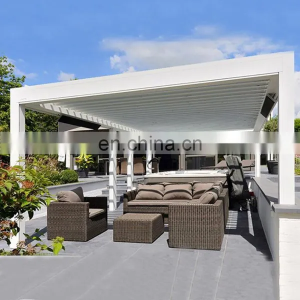 Motorized Aluminium Outdoor Pergolas Outdoor Garden Para for Restaurant