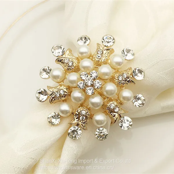 Luxury Gold Silver Metal Napkin Ring Holder Wedding Bridal Shower Gift Baptism Table Decor photo-2