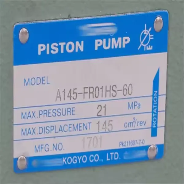 Hydraulic Piston Pump A10 A16 A22 A37 A56 A70 A90 A100 A145 Series A145-FR04EH140LS-96-6050 Axial Variable Hydraulic Pump photo-5
