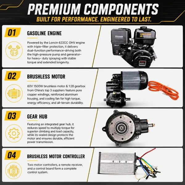 Vigorun SPRY600 Remote Controlled Sprayer, CE EPA Gasoline Engine, 600L, for Potato Fields photo-3