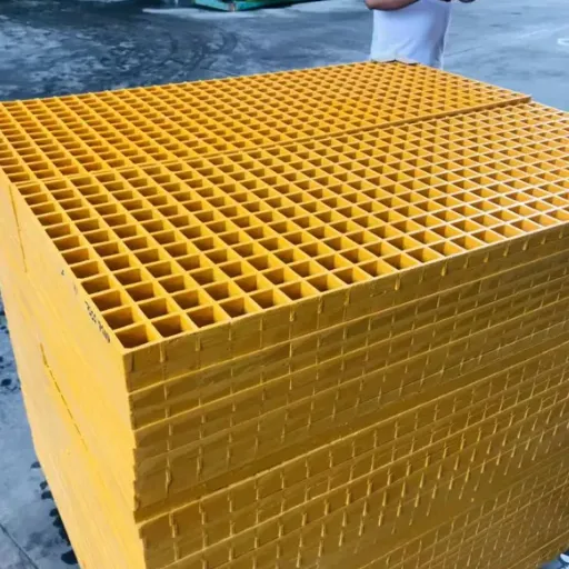 Molded FRP Gratings for Trench Covers Reinforced Plastic Mesh Panels Fiberglass photo-3