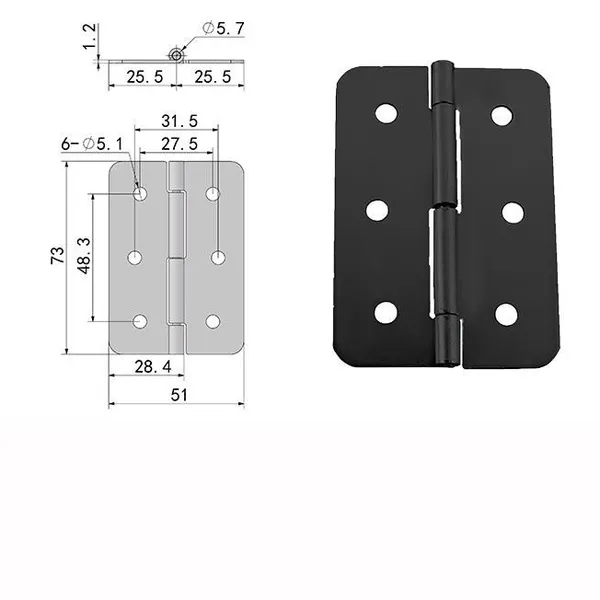 Custom Steel Satin Nickel Squeak-free Door Hinges 5/8