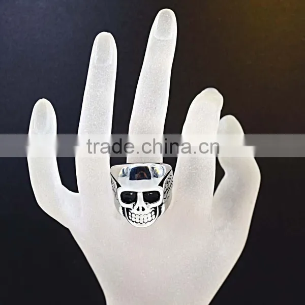Newest Titanium Silver 316l Stainless Steel Rings for Men Skull Rings photo-6