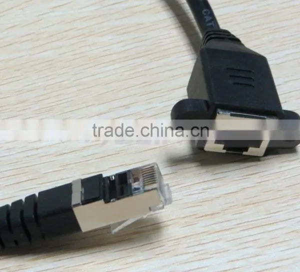 30CM 0.3M RJ45 Male to Female Screw Panel Mount Ethernet LAN Network Extension Cable photo-2