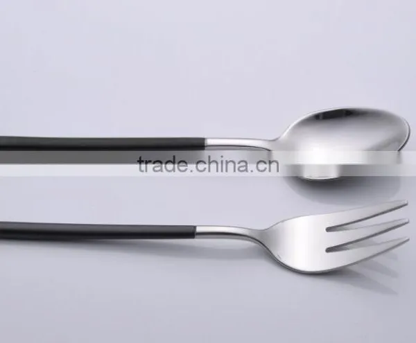 Black Stainless Steel Cutlery Set Colored Flatware Set of Restaurant or Hotel photo-4