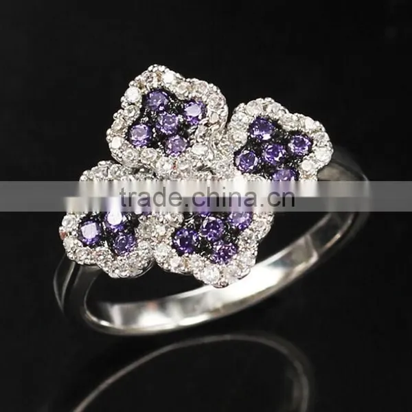 925 Silver Rings With Purple Stones