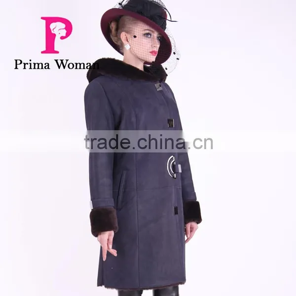 2015 Winter Medium Length Women Slim Fit Woolen Fur Coat photo-6