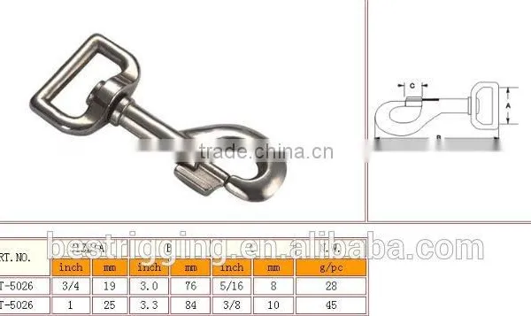 Nickel Plated Gold Plating Mini Dog Leash Alloy Snap Hook,Galvanized Dog Leash Swivel Eye Bolt Trigger Snap Hook photo-3