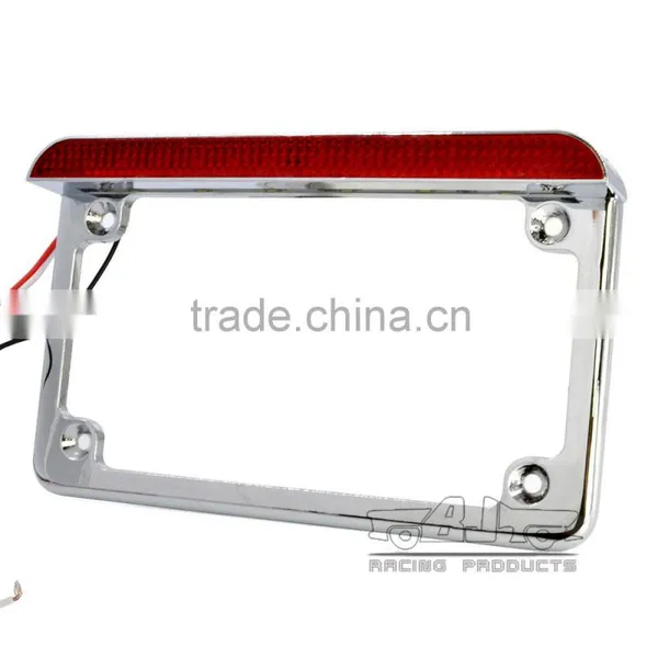 BJ-LPL294-003 High Performance Chrome 4'' X 7'' LED Tail Light Motorcycle Licence Plate Bracket for Harley photo-2