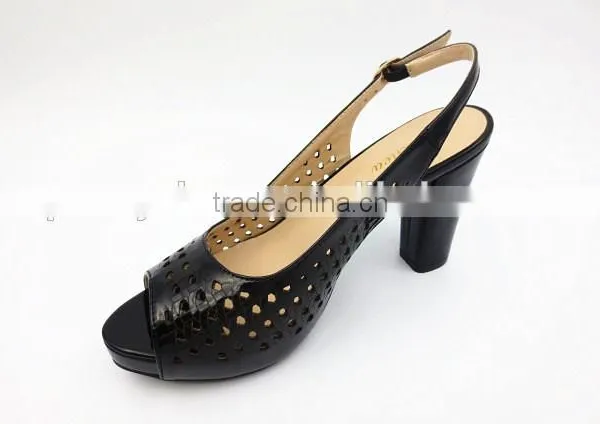 Latest New High Class Middle Heel Slingback Sandals With Net photo-4