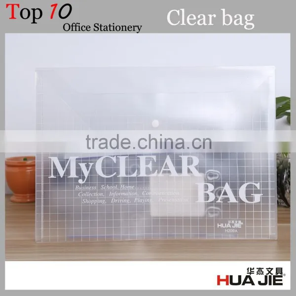 PP Office Stationery Plastic Transparent A4 Document Wallet With Button Lock photo-6