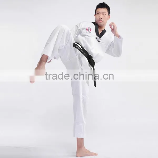 V Neck White Taekwondo Uniform WTF photo-2