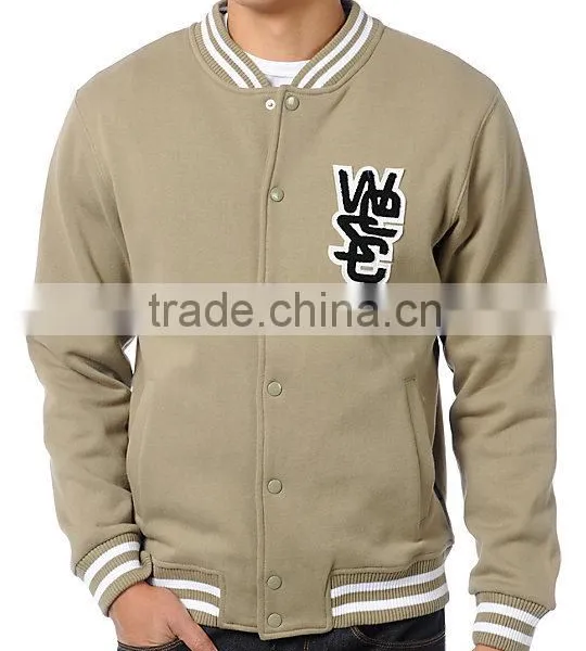 Customized Cotton Fleece Varsity Jacket,custom Pure Cotton Fleece Jacket,fashionwear Cotton Fleece Jacket photo-4