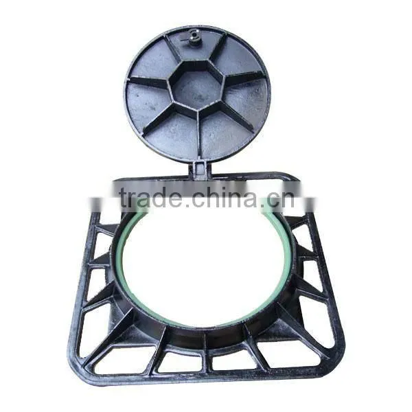 Good Processing Technic Cast Iron Square Manhole Frame Round Cover