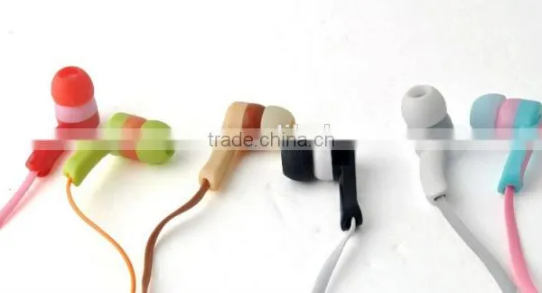 High Quality Popular Flat Cable Earphone With Mic for Mobile, Mp3/mp4 photo-2