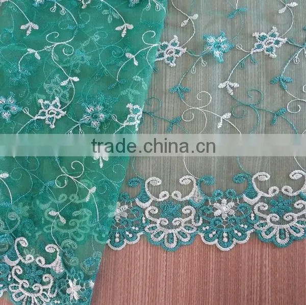 Colorful Polyester Embroidery Fabric Border Embroidery Lace Fabric