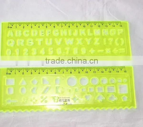 2015 Hot Factory Direct Sale OEM High Quality 2 Pieces PVC Letter Stencil Ruler School Stationery photo-3