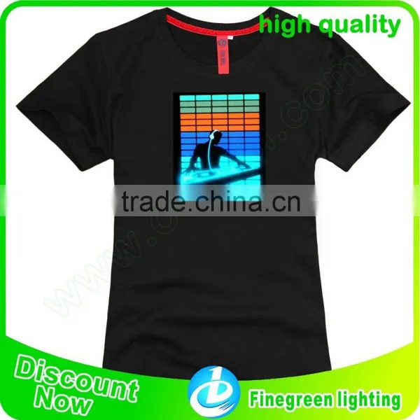 Wolesale All Kinds of EL T-shirt/EL LED T-shirt/EL Flashing T-shirt for Various Place photo-6
