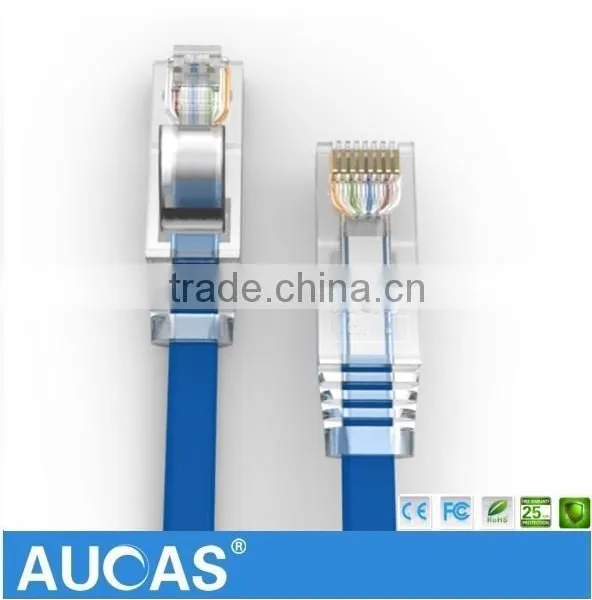Taiwan Manufacture RJ45 Flat UTP Cat6 24AWG Strain Copper Network Patch Cord With CE/RoHS Printed On Cable photo-3