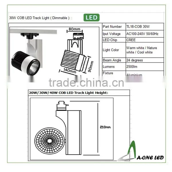 Express Cob Dimmable Global 30w Led Track Lighting Led Museum Track Lighting 30w photo-2