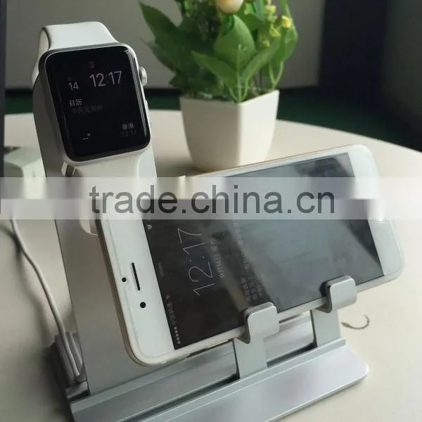 For Apple Watch Aluminum Alloy Docking Station Stand Holds Docking Station (Silver)