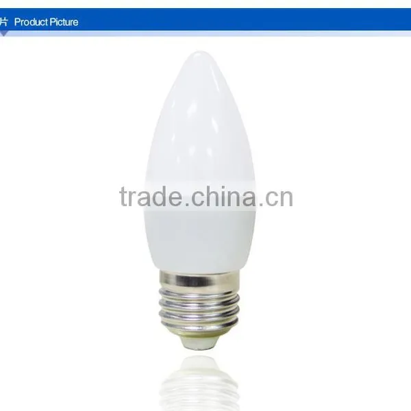 Energy Saving C37 Candle Light Plastic LED Candle Light 2w E27 E26
