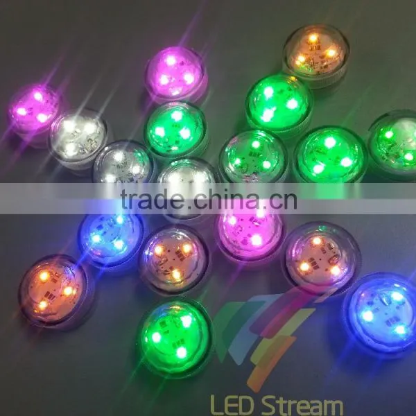 Mini Waterproof Diamond Tea Light Submersible Lamp For Christmas Holiday Wedding Party Swimming Pool 2 X CR2032 Battery