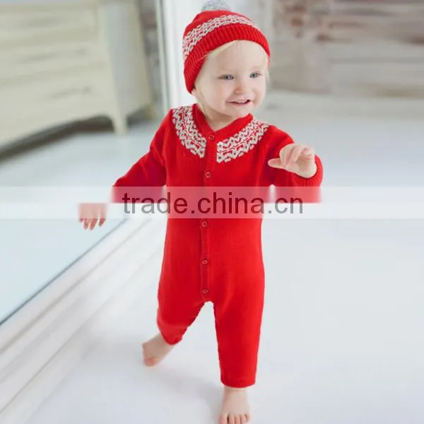 Wholesale Baby Clothes Cotton Red Coverall Infant Clothing