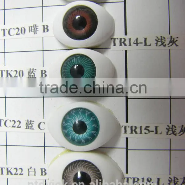Acrylic Oval Plastic Doll Eyes With Eyelashes photo-3