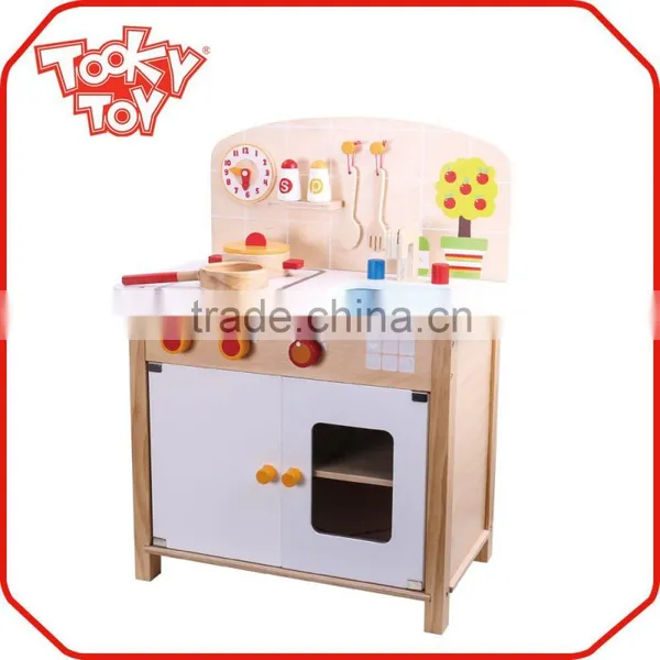 New Diy Kids Big Kitchen Wooden Cooking Toy