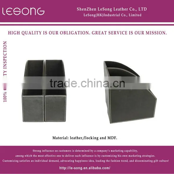 High Quality Faux Leather Document File Box/Classical MDF File Holder