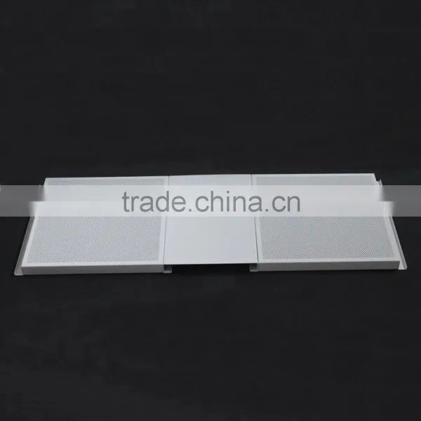 Round Straight Perforations Suspended Metal Ceiling Aluminum K Shaped Expansive Ceiling photo-4