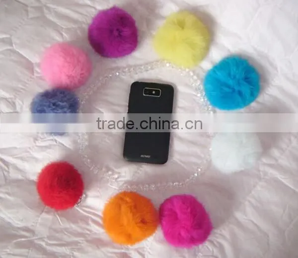 Pompon Gift Wholesale Key Ring 8cm Fur Ball Keychain photo-4