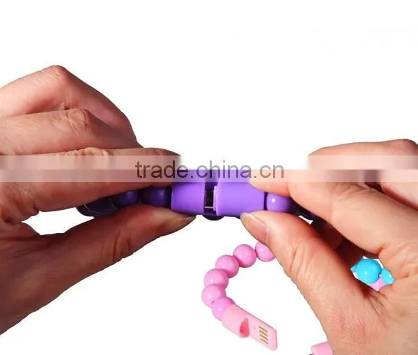 Colored Fashion High Quality Wearable Bracelet Bead Micro USB Cable for Samsung,HTC,Motorola Android Smartphones photo-6