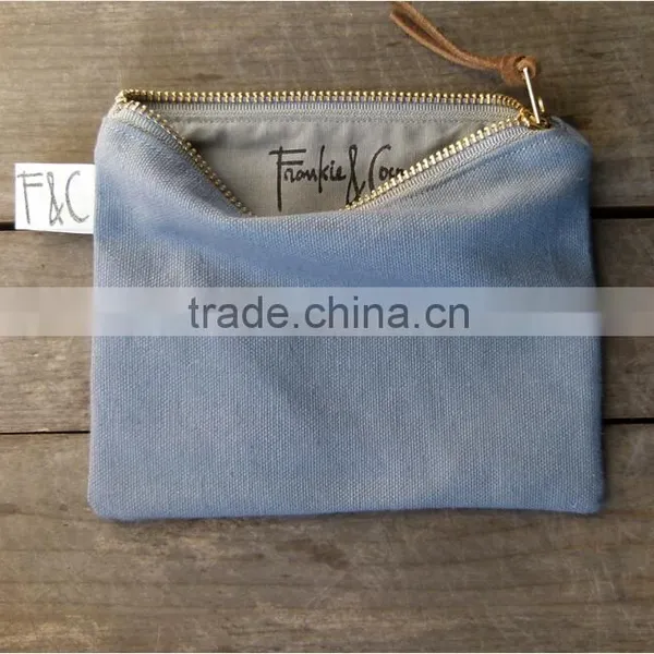 Custom High Quality Canvas Zipper Pouch Wholesale photo-2