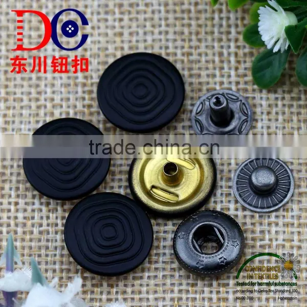15mm Oeko- Tex Pass Black Custom Logo Metal Snap Button for Leather photo-2