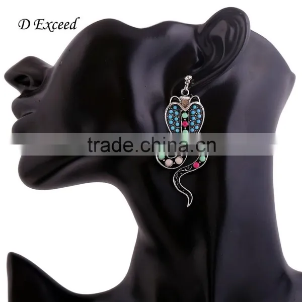 2016 Hot New Designs Vintage Jewellery Earrings Bohemian Style Snake Gold Plating Drop Earrings photo-3