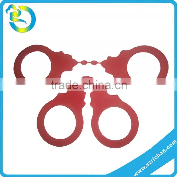 soft plastic handcuff toys kids police toys silicone rubber handcuff police handcuff toy