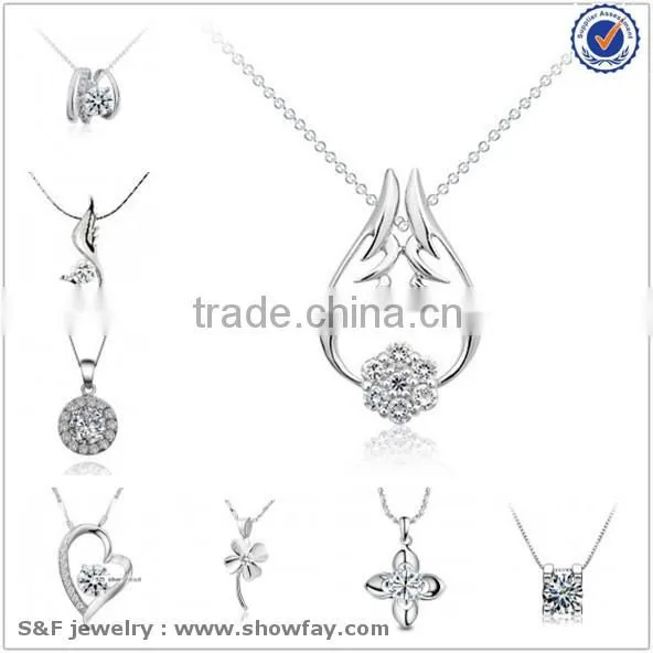 Factory Price S925 Silver Jewelry Real White Gold Plated 925 Sterling Silver Jewelry