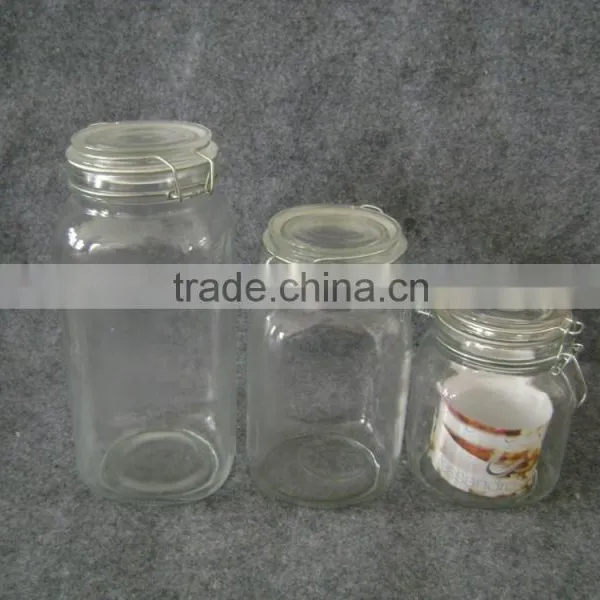 Square Airtight Glass Jar With Glass Lid photo-3