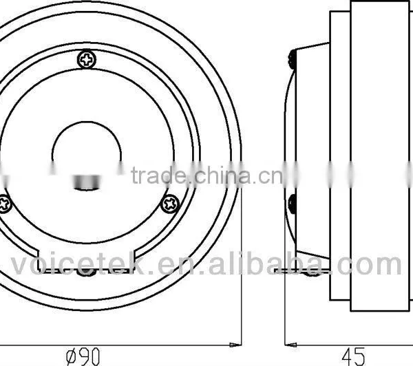 TSCT-3404 90*45 (L)mm Titanium Tweeter Speakers for Sale Compression Driver 25W/30W Horn Driver photo-3
